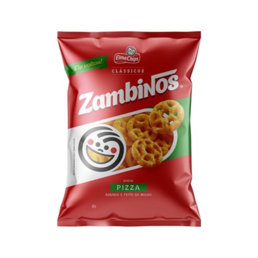 zambinos salgadinho sabor pizza da elma chips